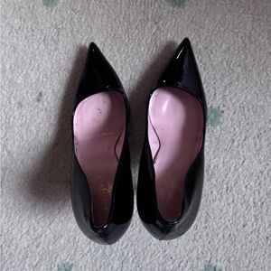 Kate Spade Black Patent Heels with Pink Interior